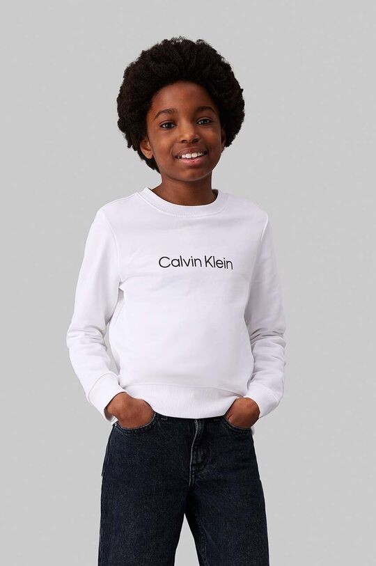 

Детская хлопковая толстовка Calvin Klein Jeans, белый