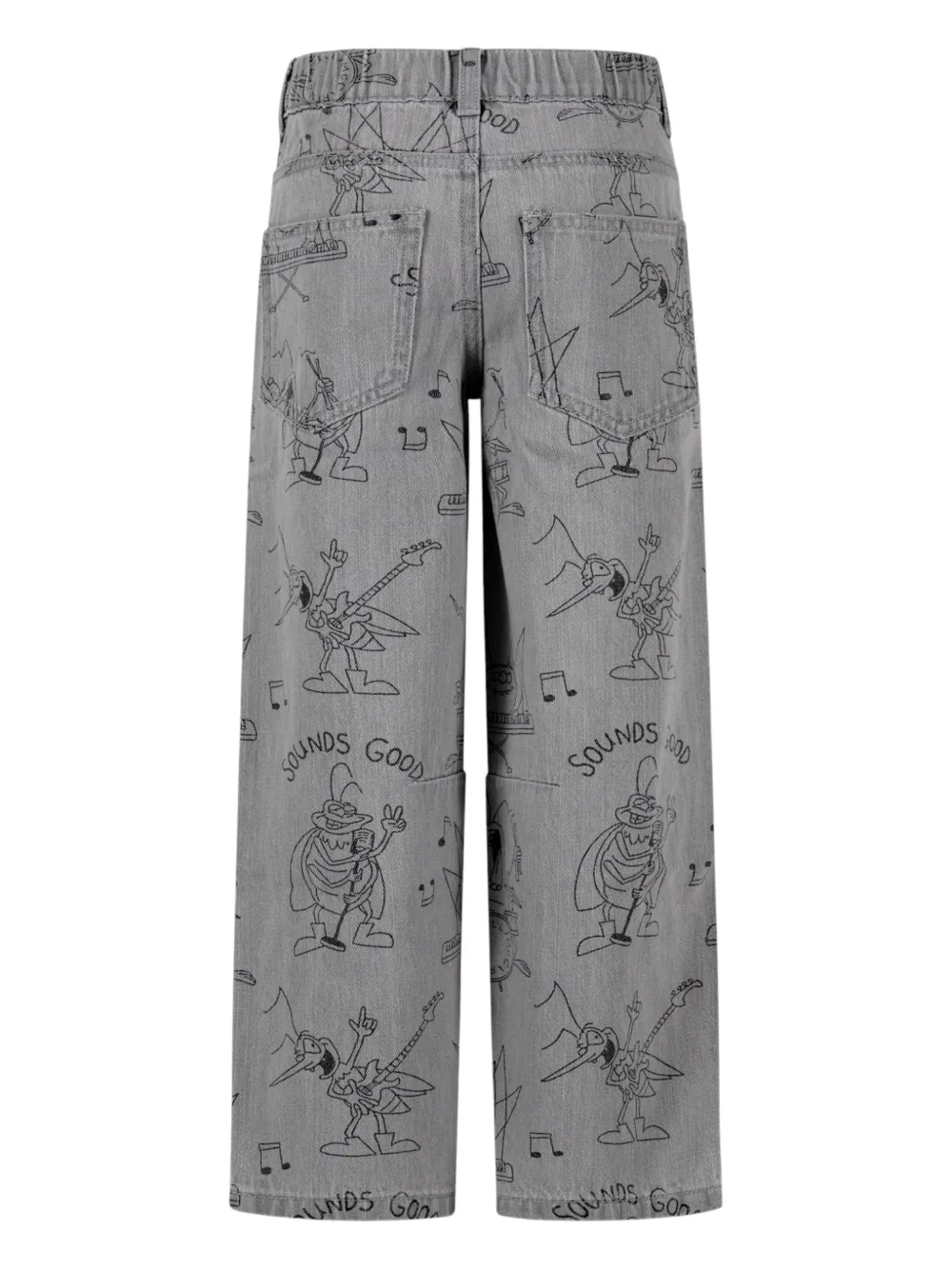 Джинсы с графическим принтом Stella Mccartney Kids, серый — фото 2
