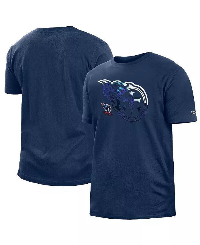 

Мужская темно-синяя футболка Tennessee Titans 2022 Sideline Ink Dye New Era