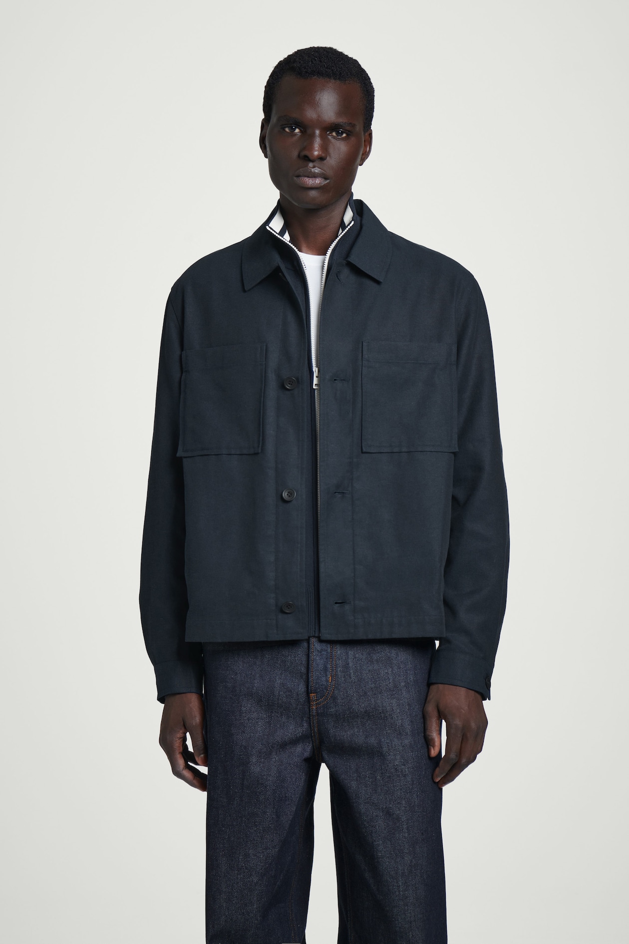 

Верхняя рубашка в стиле utility-relaxed fit COS, темно-синий