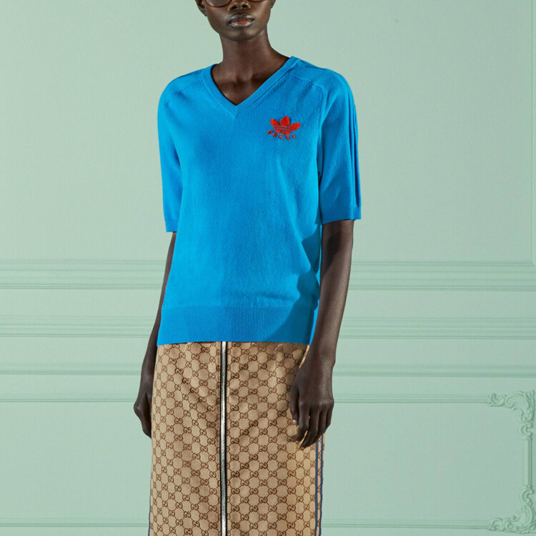 Топ женский Adidas X Gucci, синий — фото 4