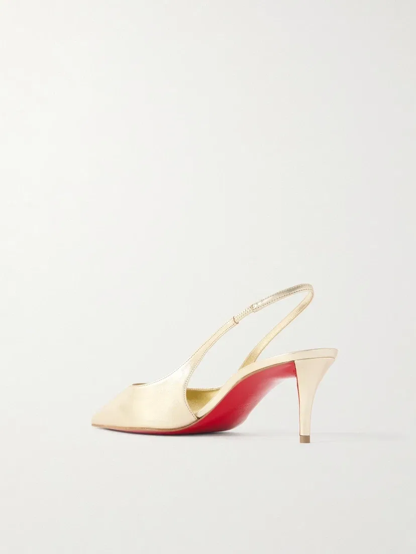 Босоножки Miss Z из металлизированной кожи Christian Louboutin, золотой — фото 3