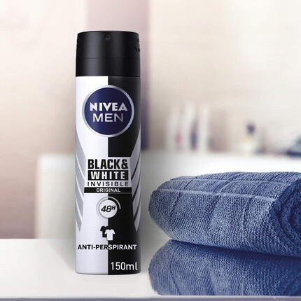 NIVEA MEN Invisible for Black & White Оригинальный дезодорант 0% спирта аэрозольный спрей 150 мл — фото 3