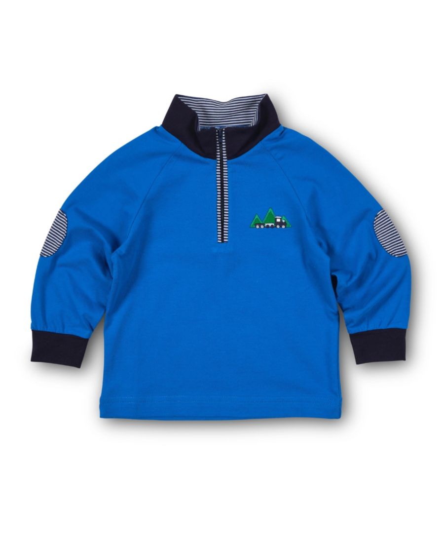 

Вязаная рубашка-реглан для мальчиков на молнии до половины с отворотом Florence Eiseman, Blue