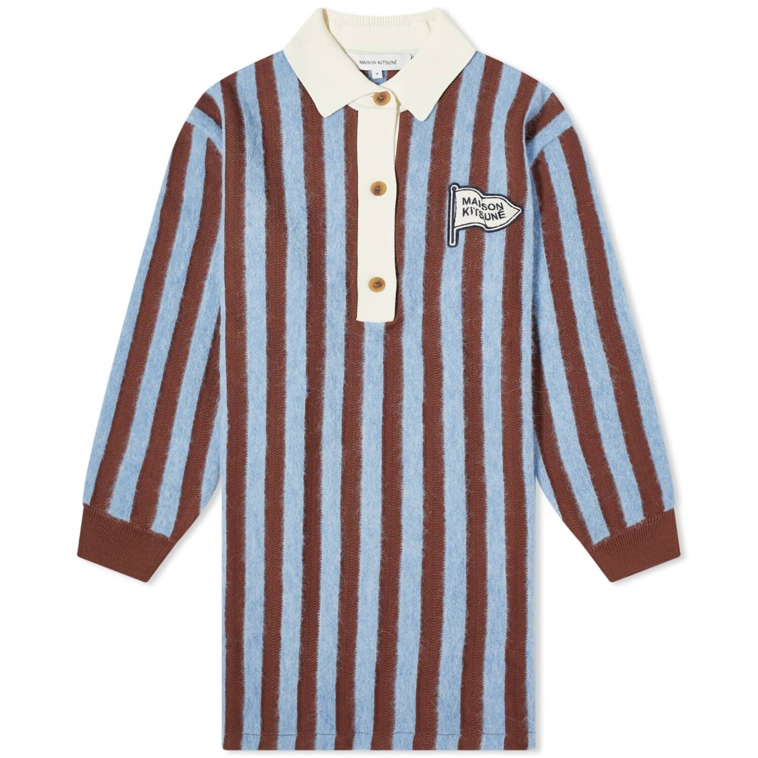 

Платье Maison Kitsune Striped Polo, цвет Sky Blue & Hazelnut Stripes