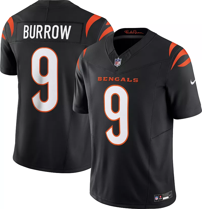 

Мужские кроссовки Nike Cincinnati Bengals Joe Burrow #9 Vapor F.U.S.E. Ограниченное черное джерси