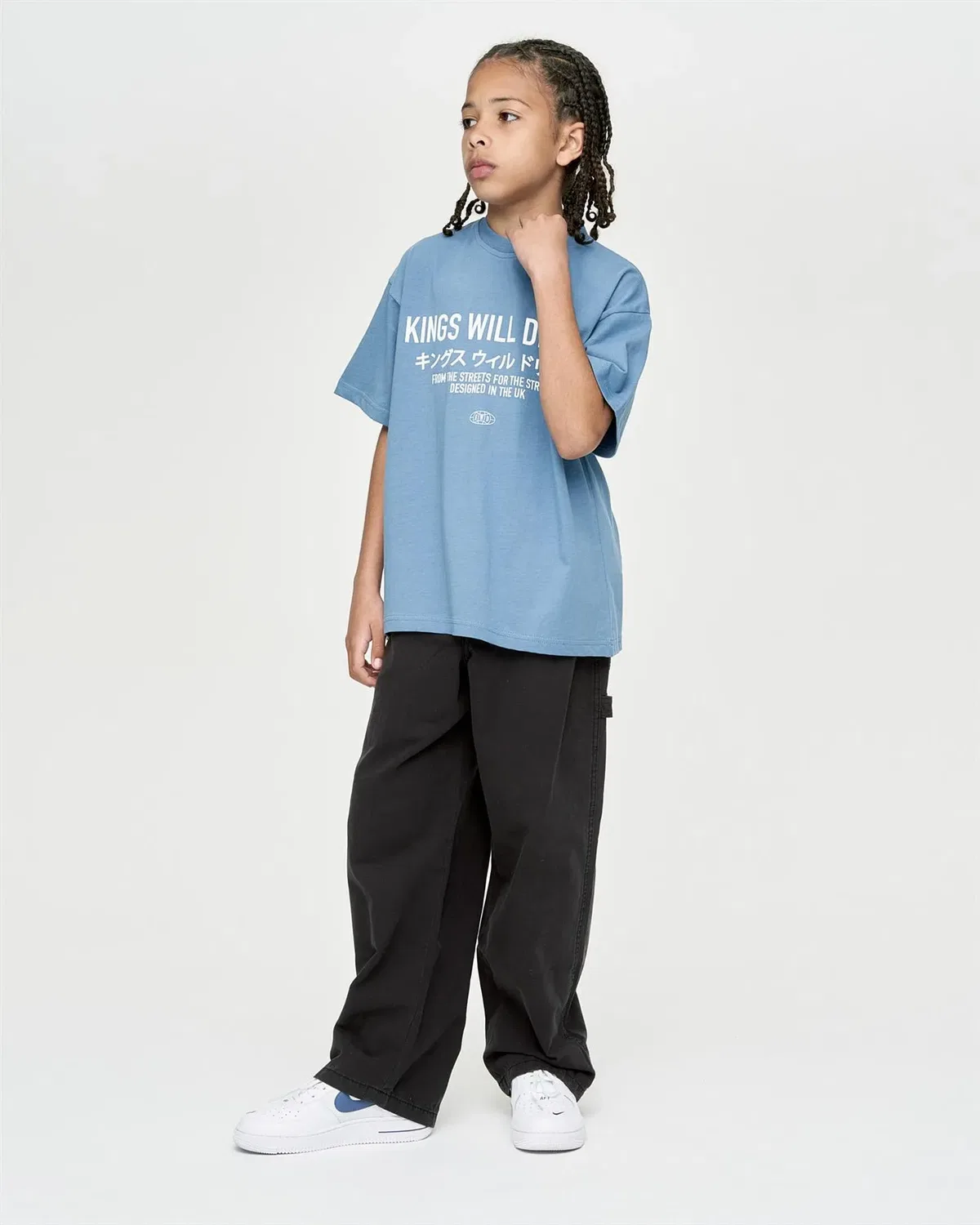 Футболка для мальчиков Oversized Fit Kings Will Dream, синий — фото 3
