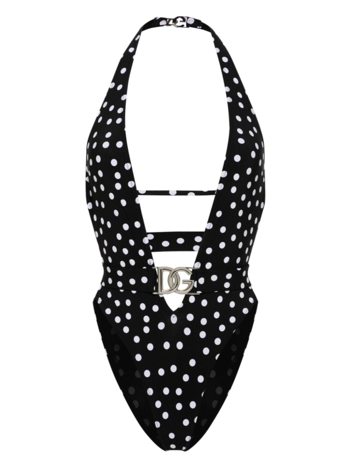 

Купальник в горох с поясом Dolce & Gabbana, черный