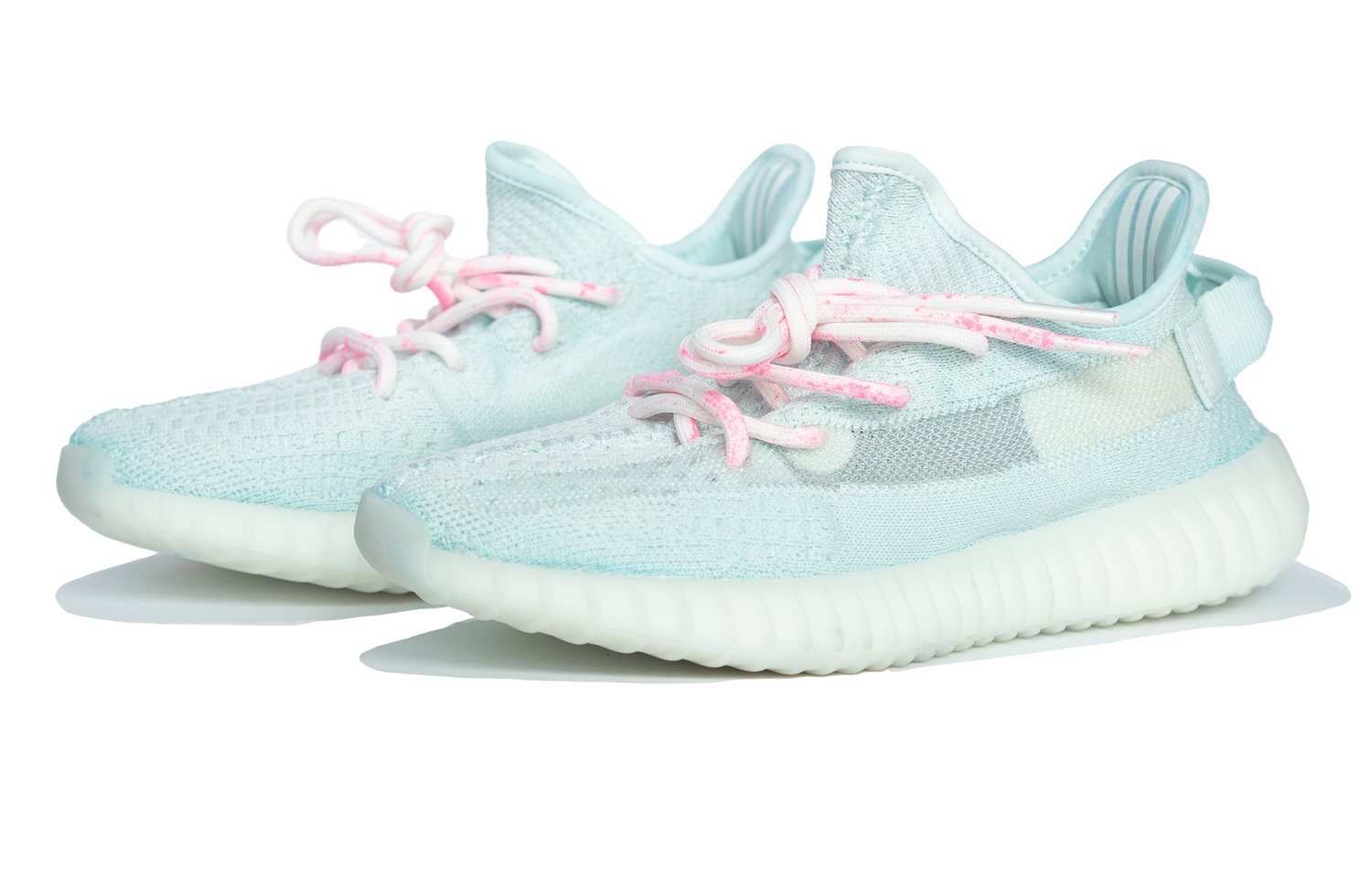 Yeezy Boost 350 V2 Ice Cream Низкие Повседневные Кроссовки Унисекс Ледяной Голубой Пудра Adidas Originals, Ледяной Голубой Розовый — фото 3