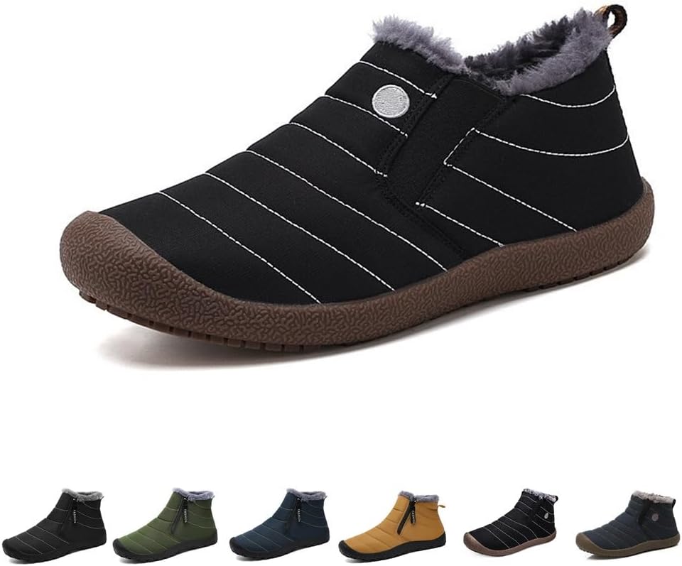 

Мужские водонепроницаемые утепленные ботинки Jeeeun с плюшевой подкладкой для улицы и снега (Модель A, желтые, 11)