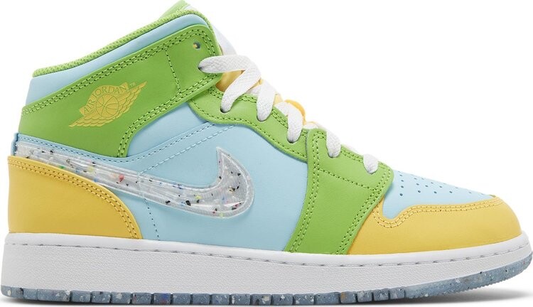 

Кроссовки Air Jordan 1 Mid SE GS 'Recycled Grind', синий