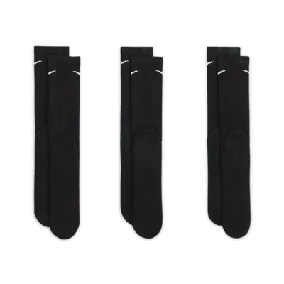 Носки Nike Everyday Plus Cushioned Training Crew (3 шт), черный/белый — фото 3