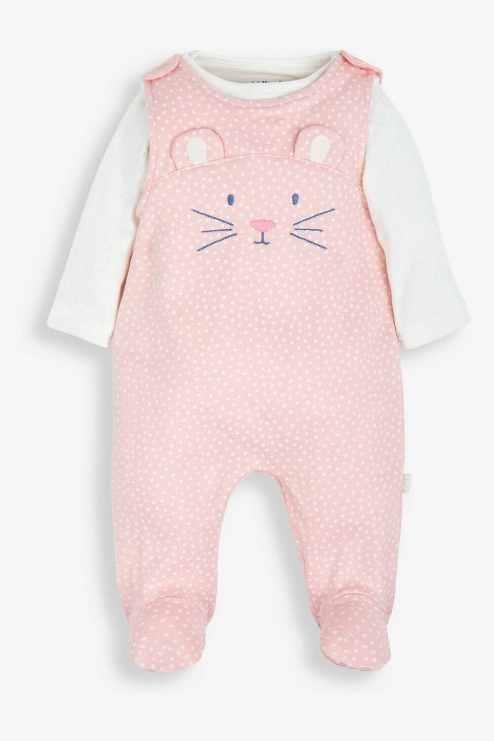 JoJo Maman Bébé комплект из двух комбинезонов с мышкой Jojo Maman Bébé, розовый — фото 2