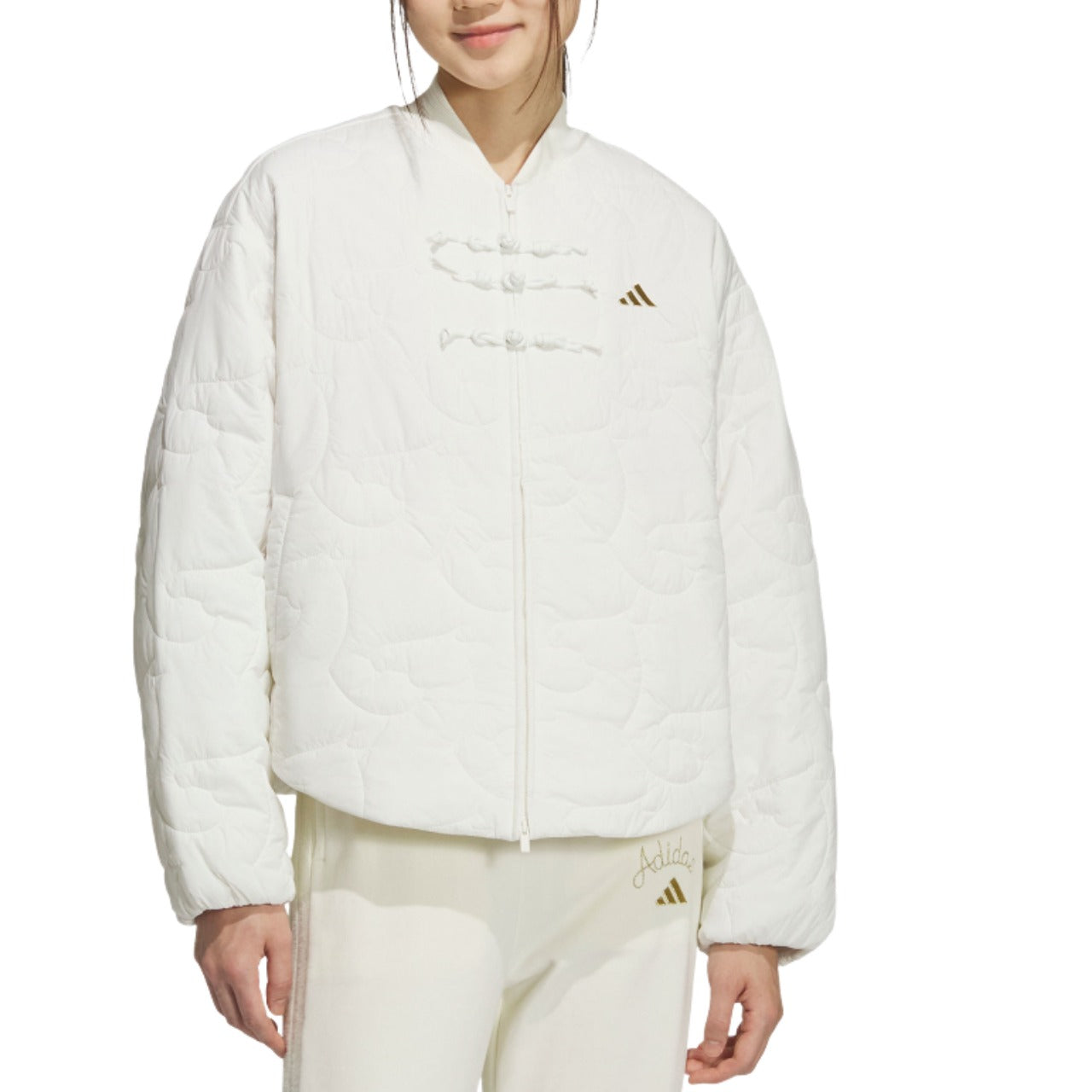(WMNS) Стеганая куртка adidas, азиатский размер, цвет «CNY Off White» — фото 2