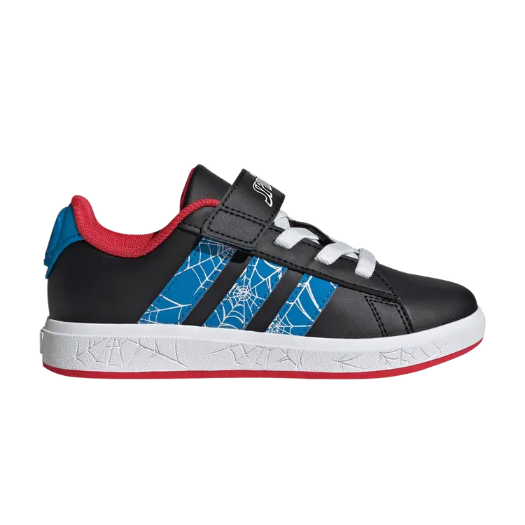 

Кроссовки adidas Marvel x Grand Court K 'Spider-Man - Blue Web Stripes', черный