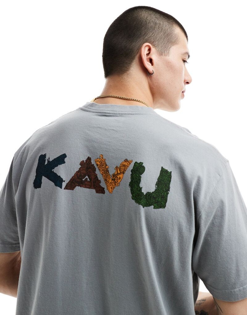 

Серая футболка с логотипом Kavu