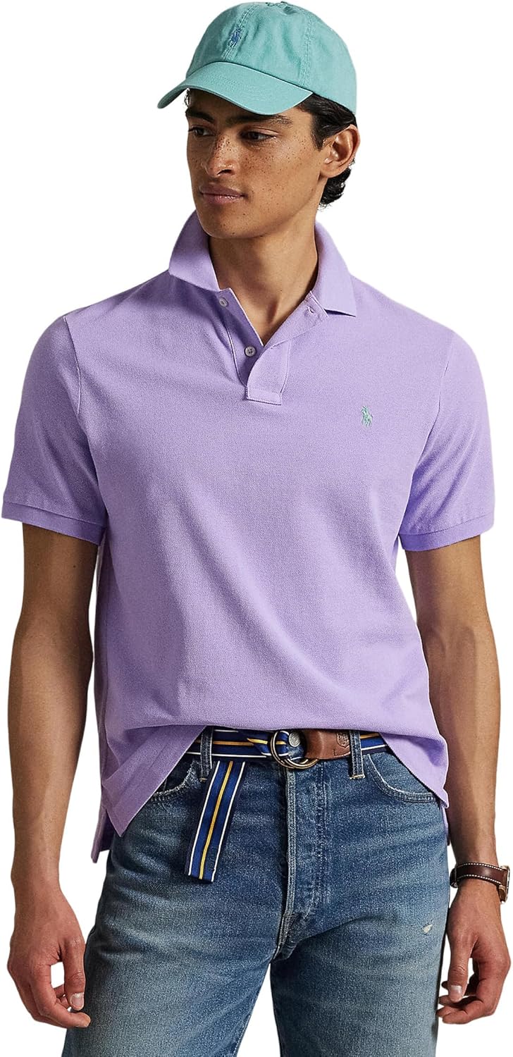 

POLO RALPH LAUREN Мужская классическая футболка-поло из сетки, Light Lilac, Фиолетовый, POLO RALPH LAUREN Мужская классическая футболка-поло из сетки, Light Lilac