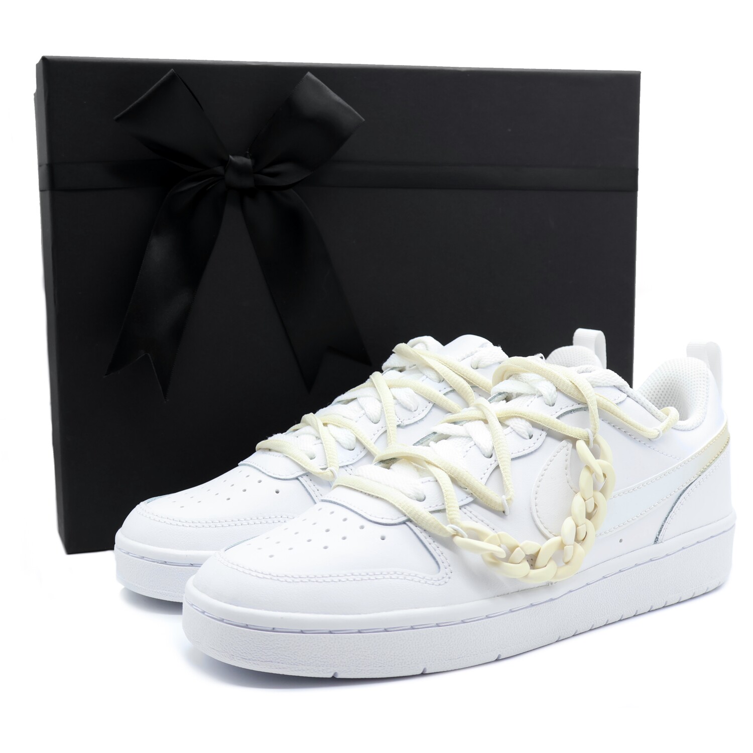 

Кроссовки Nike Court Borough Skateboarding Shoes Women's Low-top White Pale Yellow, белый