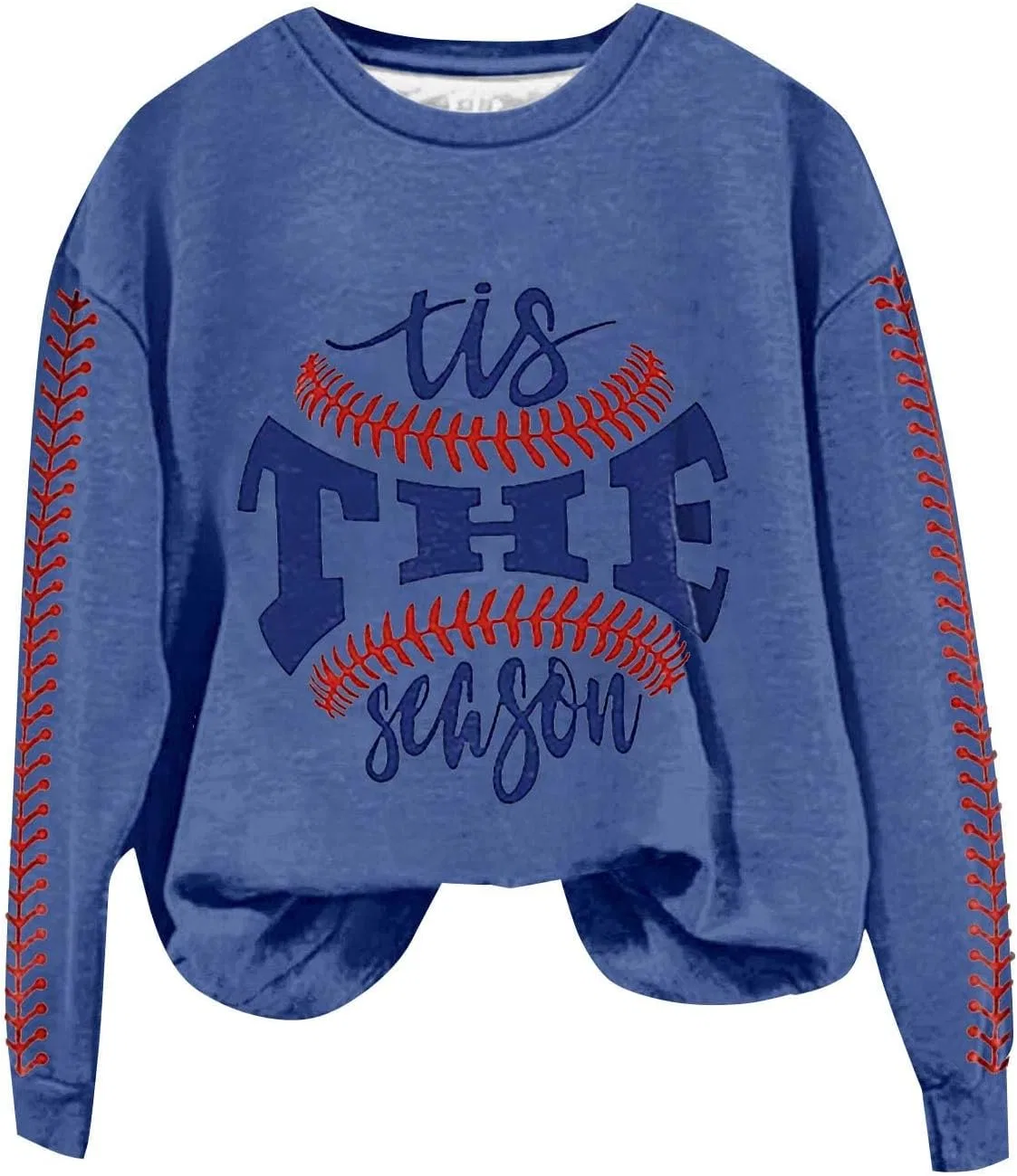 Женская толстовка Heevina Baseball Mom с принтом Cubs, круглым вырезом и длинными рукавами, модель 2026 года