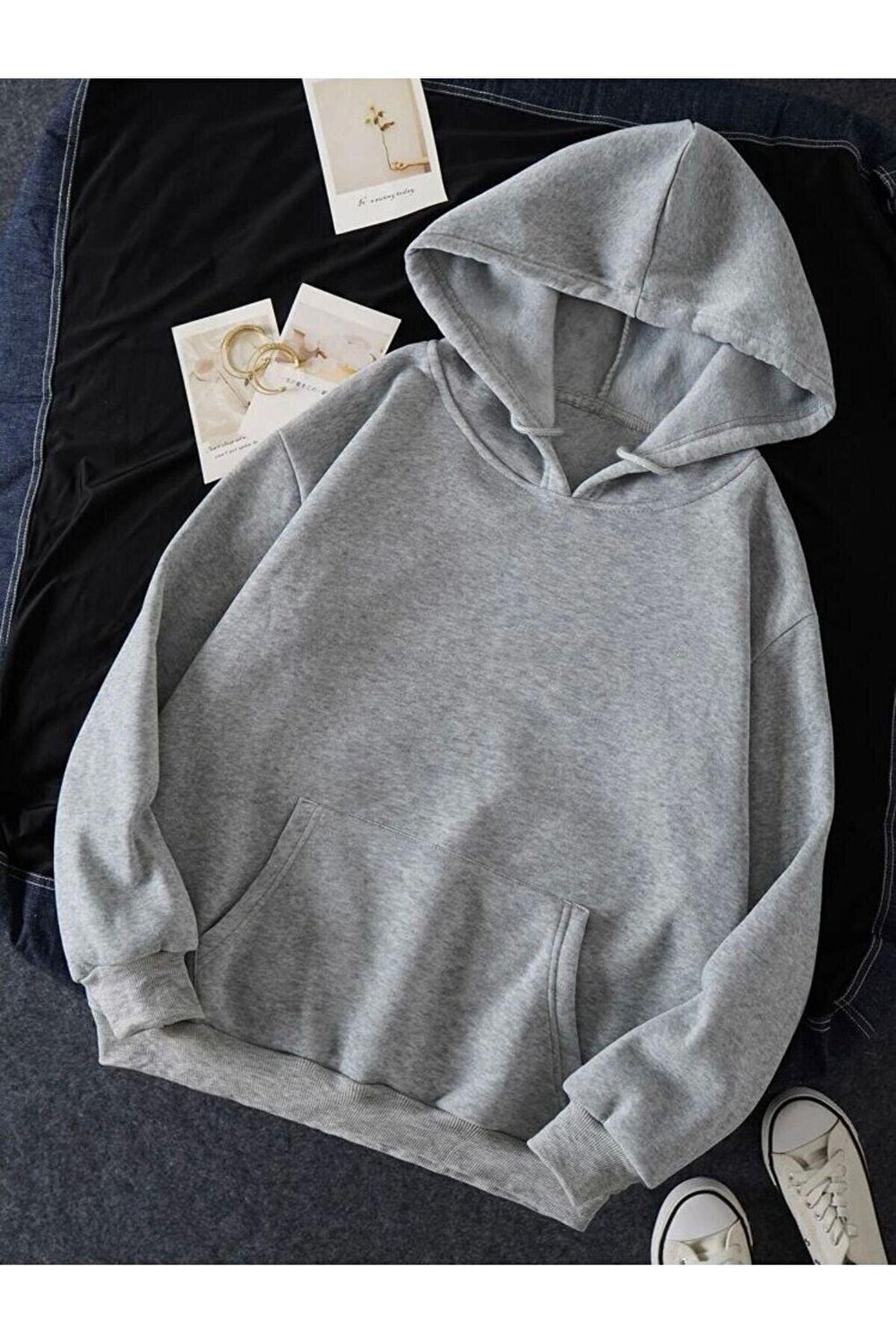 

Унисекс однотонная СЕРАЯ толстовка с капюшоном Trendseninle, Серый, Унисекс однотонная СЕРАЯ толстовка с капюшоном Trendseninle