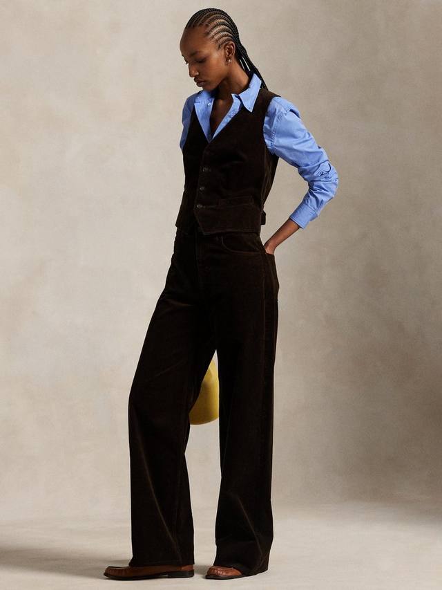 

Хлопковые брюки-клеш из вельвета Polo Ralph Lauren, Dark Brown