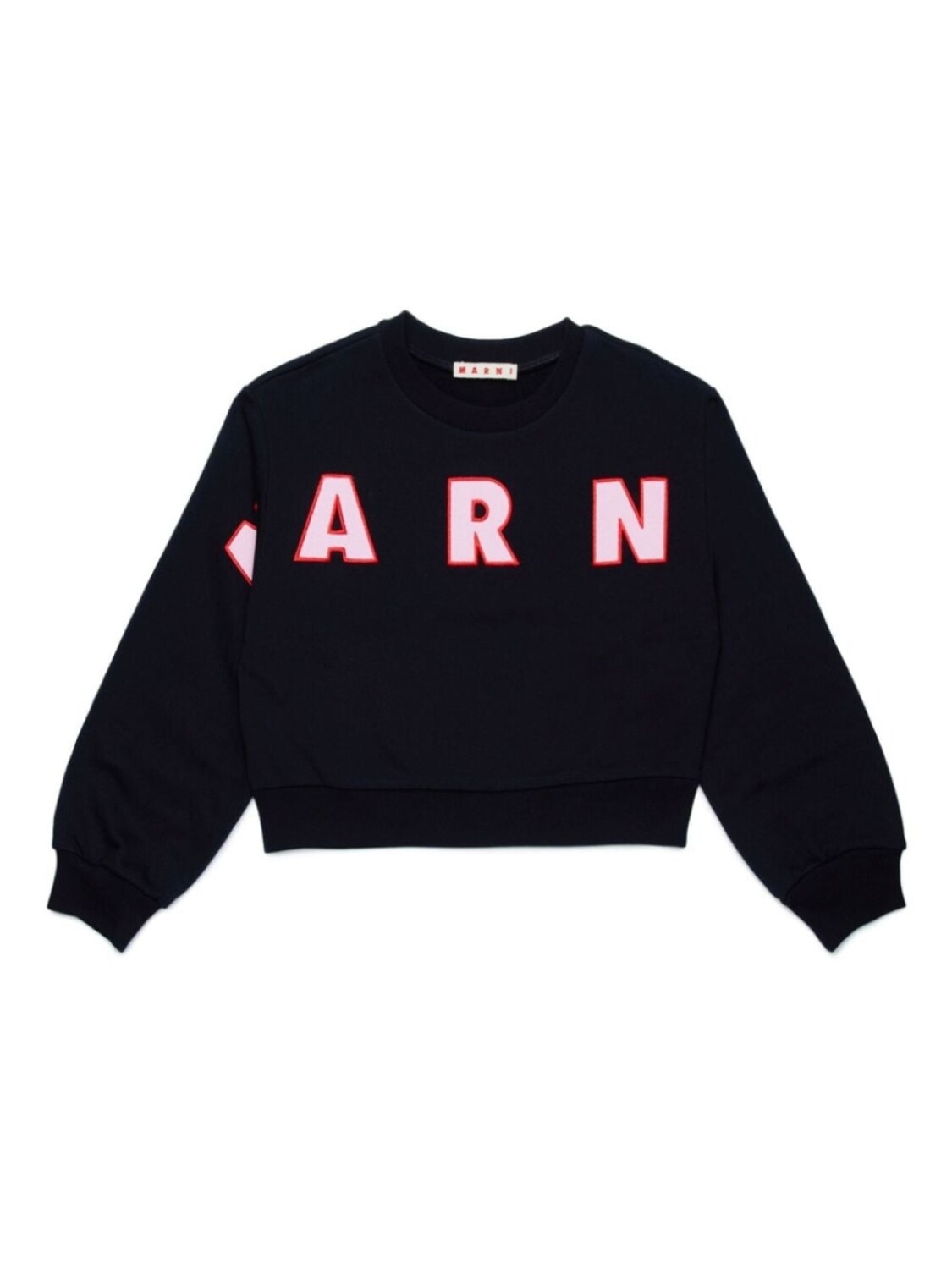 

Marni Kids хлопковая толстовка с вышитым логотипом, черный