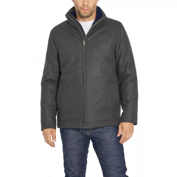 

Мужское шерстяное трикотажное пальто с воротником Izod, серый