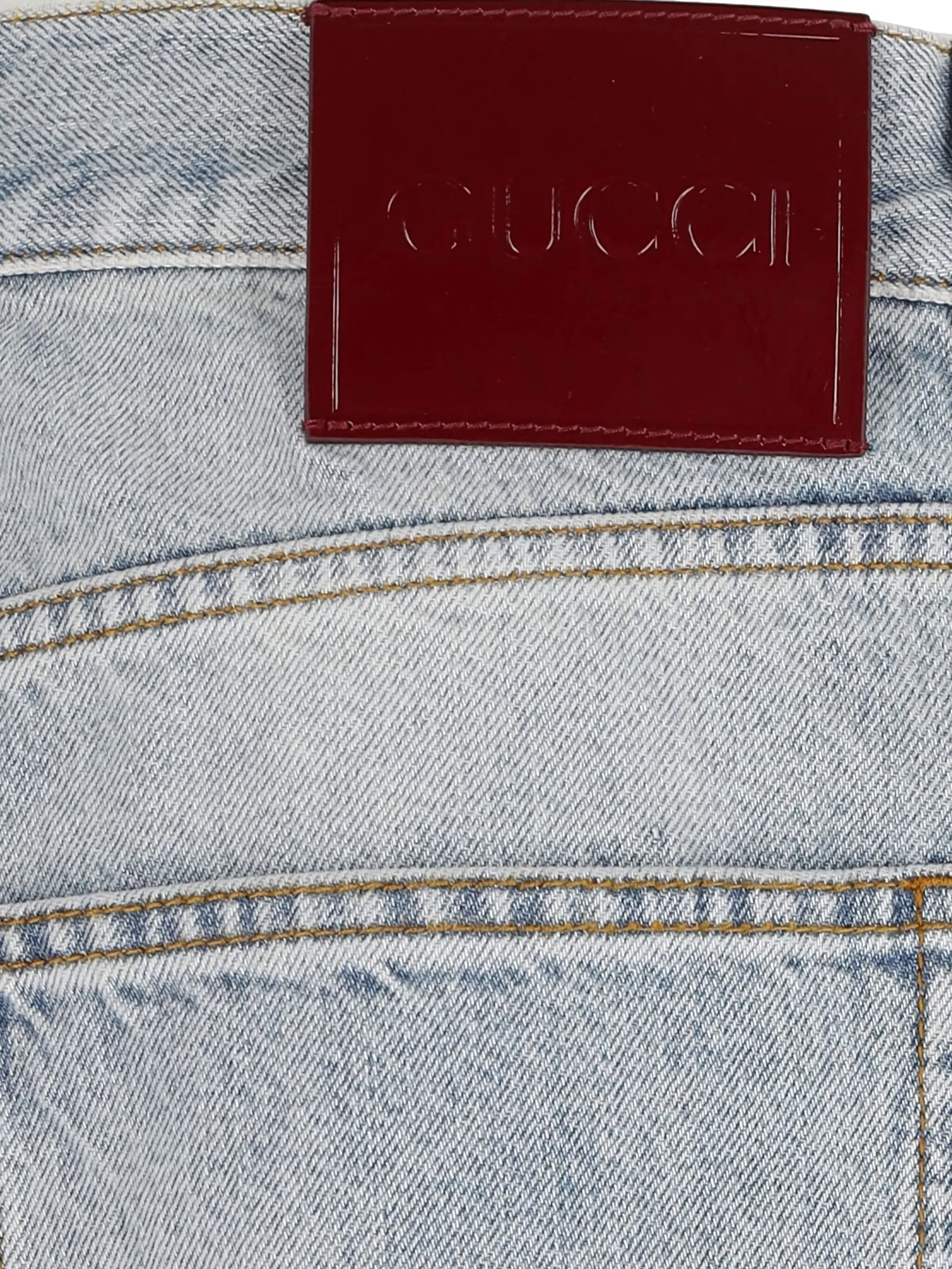 Джинсы в технике пэчворк Gucci, синий — фото 3