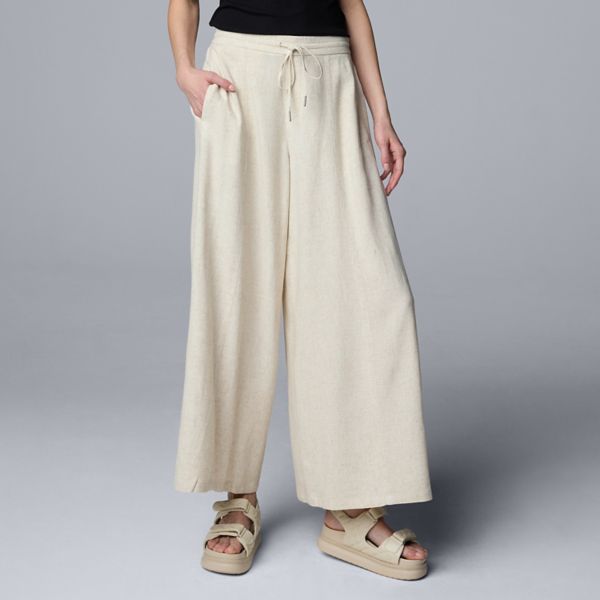 

Женские брюки широкого кроя из льняной смеси Simply Vera Vera Wang, цвет vera flax