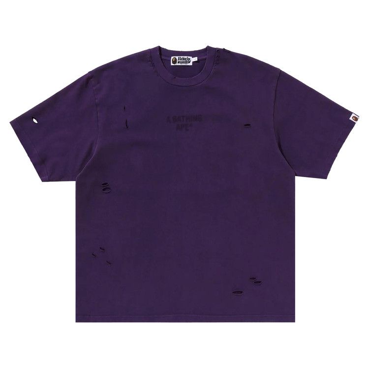 

Футболка BAPE Damaged Garment Dyed Relaxed Fit Tee, Purple