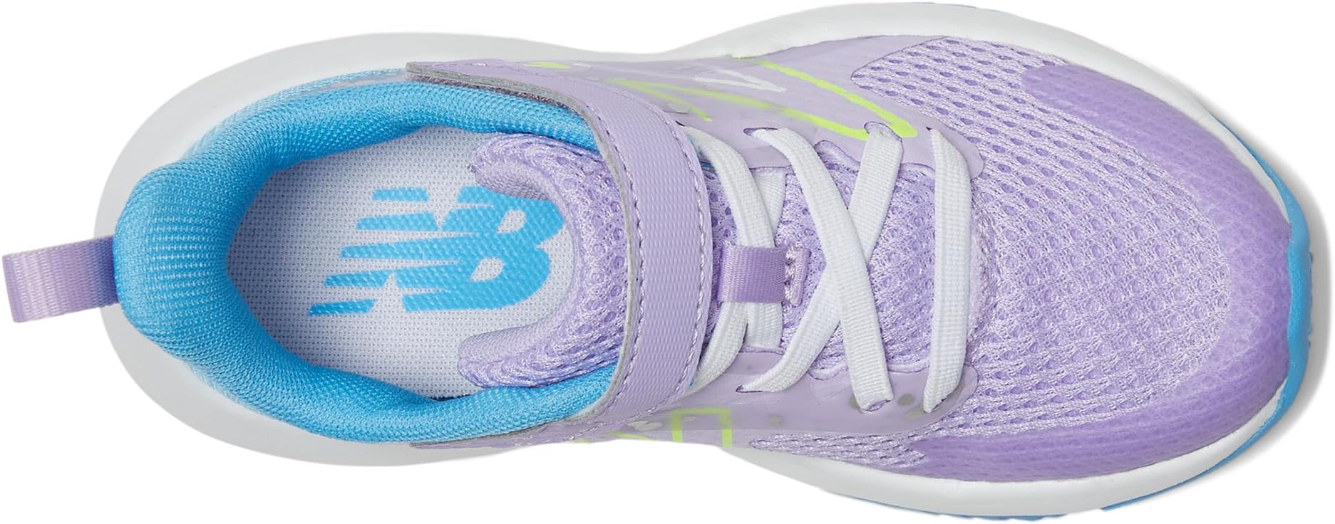 Кроссовки New Balance Kids Rave Run v2 Bungee Lace with Top Strap, Lilac Glo/Sky Blue — фото 2