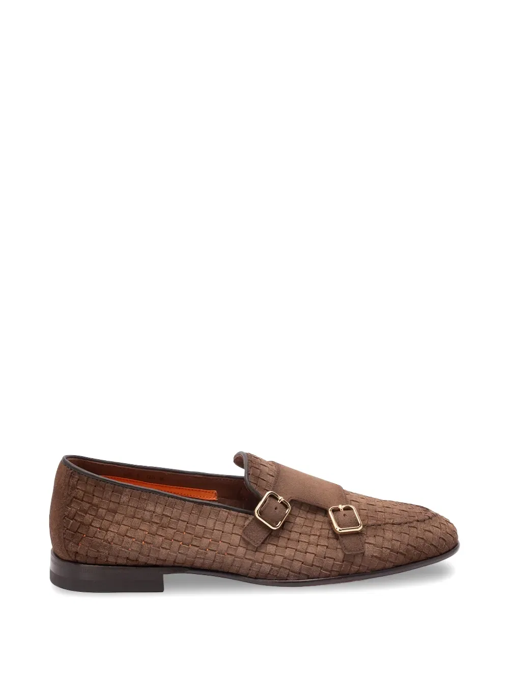 Лоферы с двойной пряжкой Santoni, коричневый