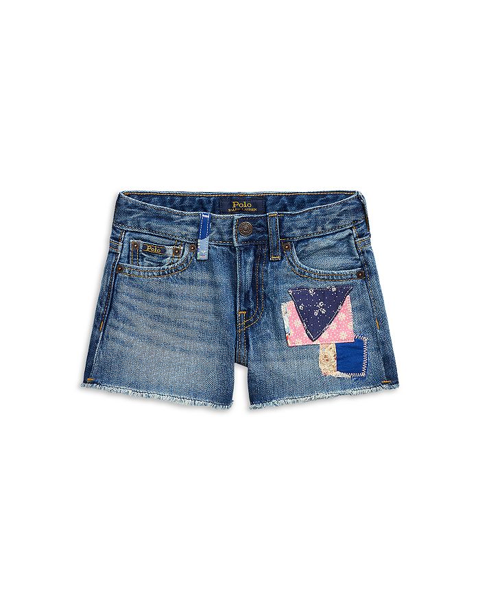 

Шорты из рваного хлопкового денима для девочек - Little Kid Ralph Lauren, синий