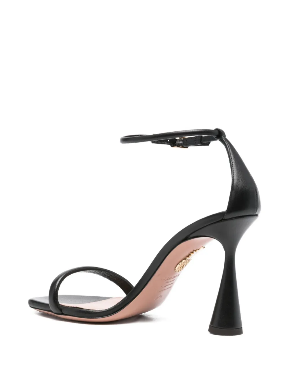 Сандалии Hot Sandal 95 мм с расклешенным каблуком и ремешком на щиколотке Aquazzura, черный — фото 3