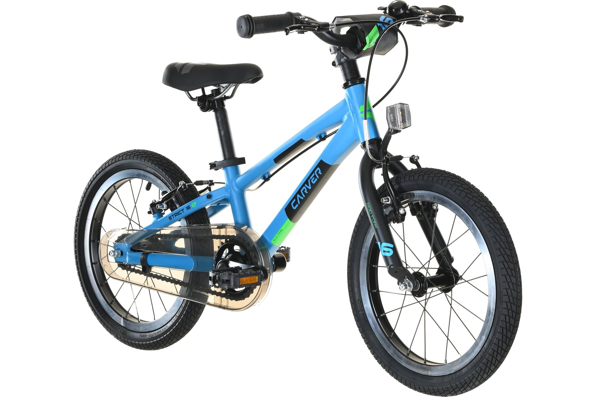 Детский велосипед Carver Strict 16 - 16 дюймов - Diamant - 2024, цвет Blau|neon blue/black/neon green — фото 2