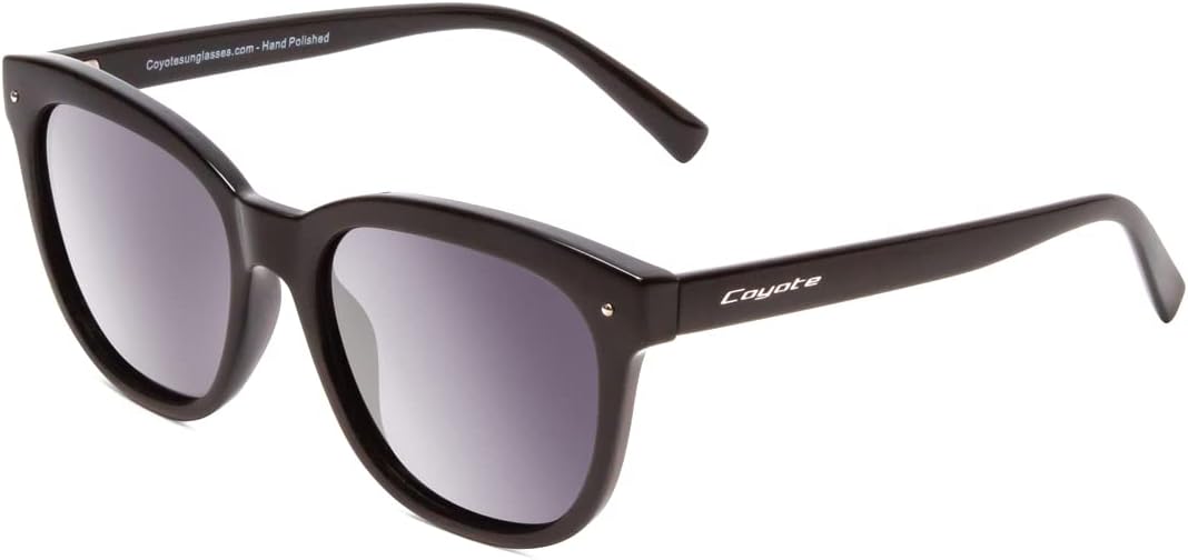 

Женские поляризованные солнцезащитные очки Coyote Cheyenne ИЛИ бифокальные солнцезащитные очки | Защита от УФ-излучения | Квадратная форма | 52 мм, Gloss Black Frame/Grey Lens
