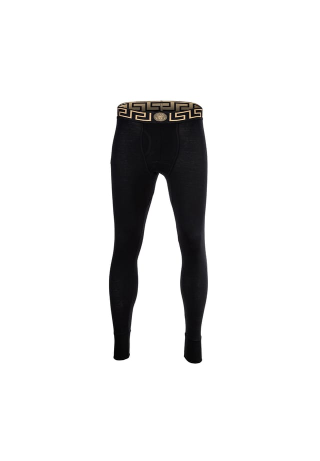 

Длинные трусы - эластичный хлопок Топика с логотипом на поясе однотонные Versace, черный