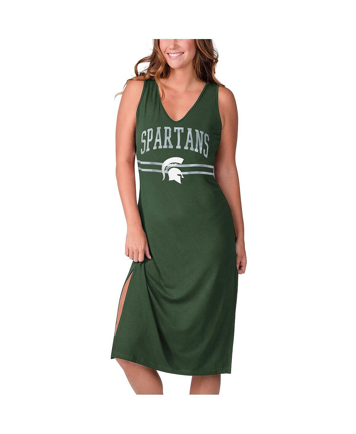 

Женское зеленое платье макси с v-образным вырезом для тренинга Michigan State Spartans G-III 4Her by Carl Banks, зеленый