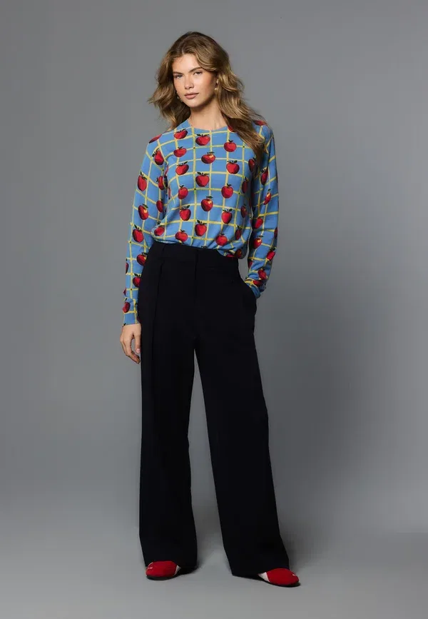 Джемпер Next Tall fit soft touch crew neck, синий в клетку — фото 4