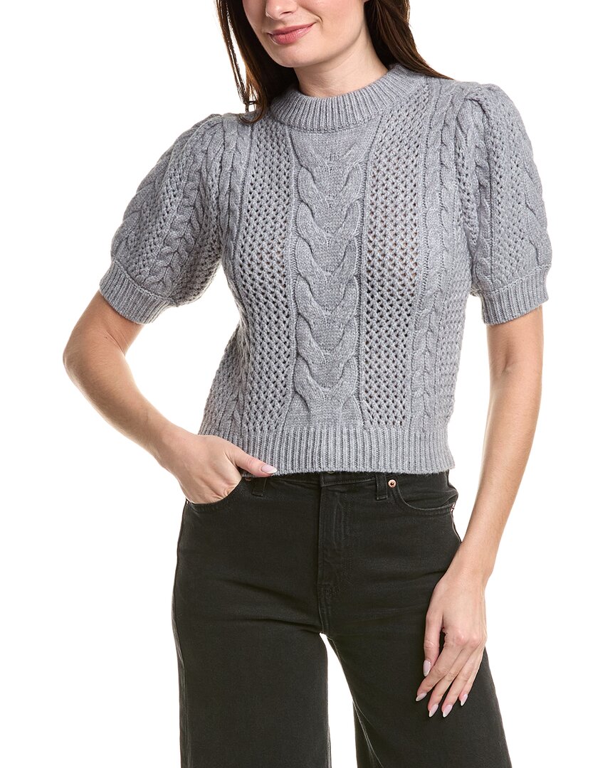 

Свитер с косами из шерстяной смеси с рукавами-фонариками English Factory English Factory, серый