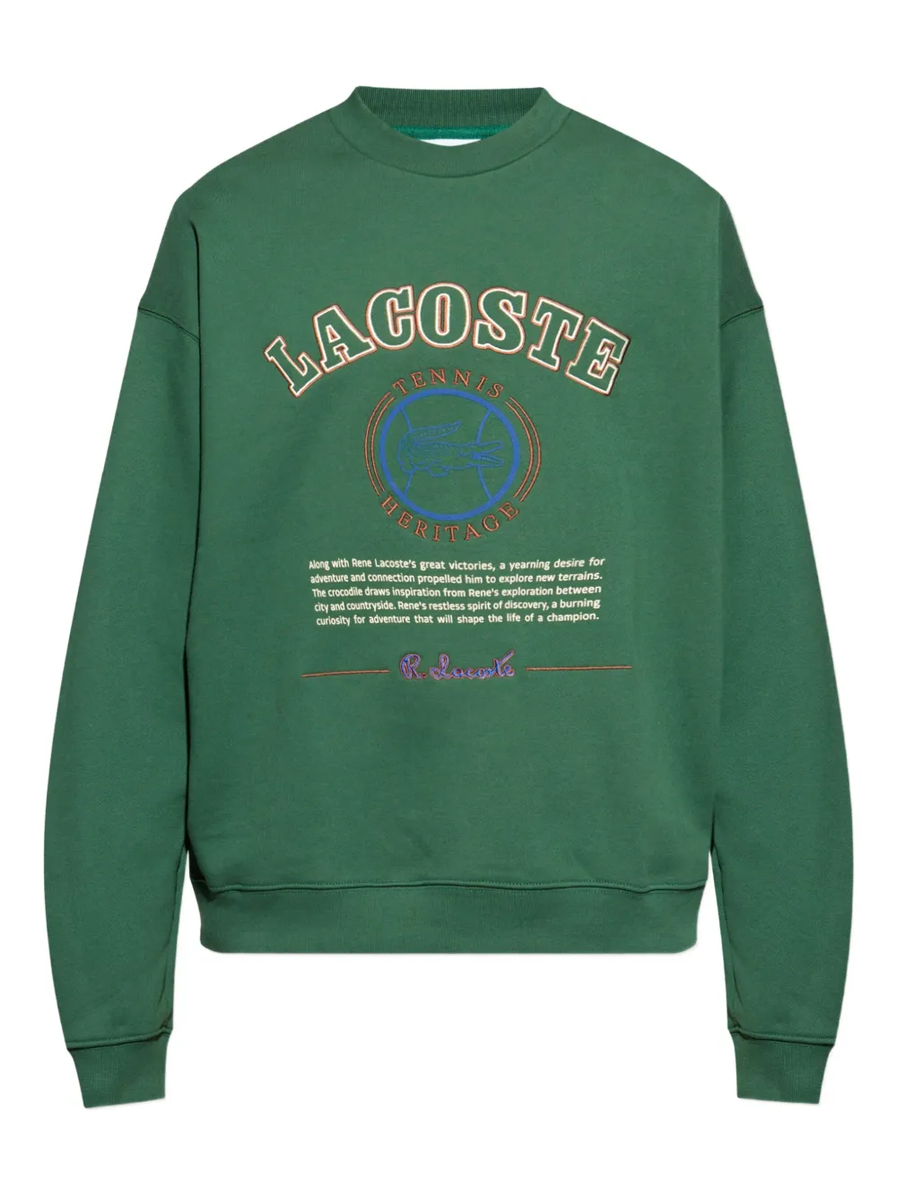 

Толстовка с вышивкой Heritage Lacoste, зеленый