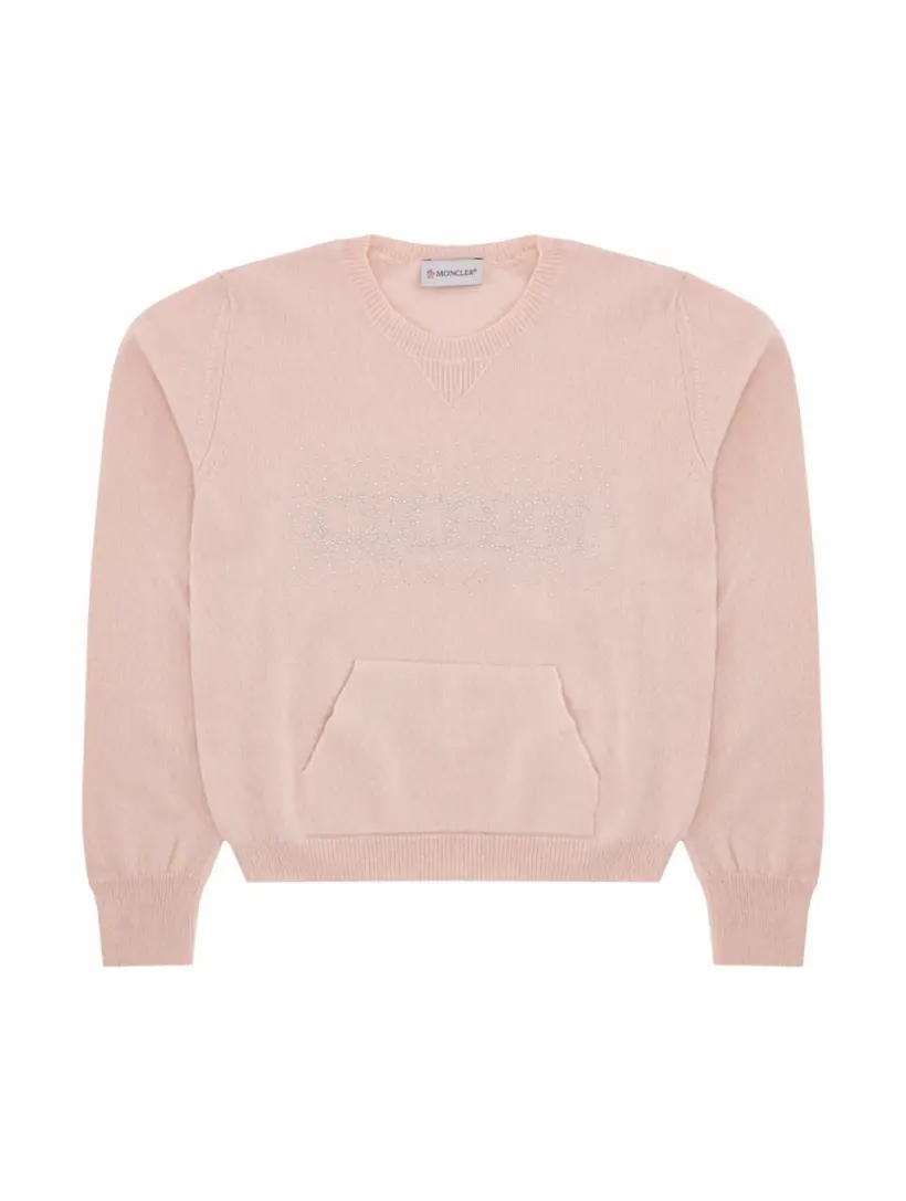 

Шерстяной джемпер со стразами Moncler, розовый