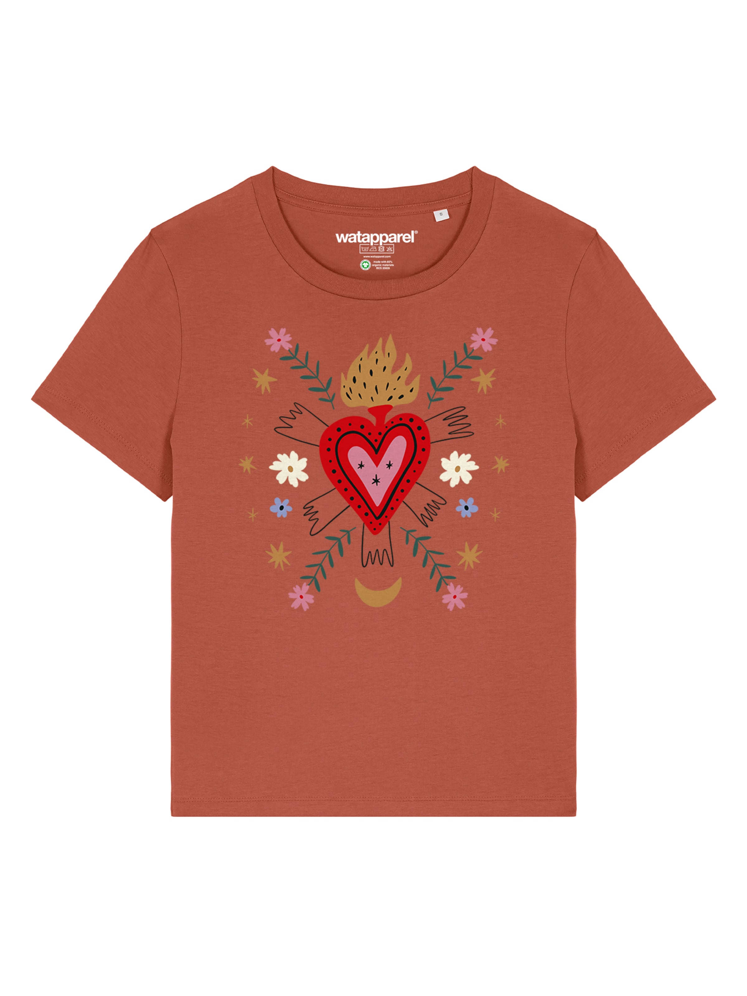 

Watapparel Футболка 'Love And Flex' в цвете Chestnut Brown