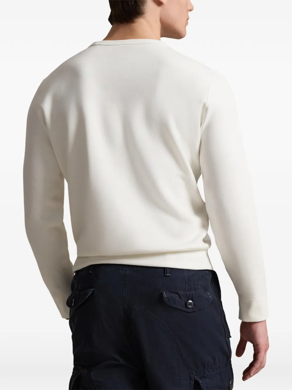 Джемпер с логотипом из двойного трикотажа POLO RALPH LAUREN, белый — фото 4
