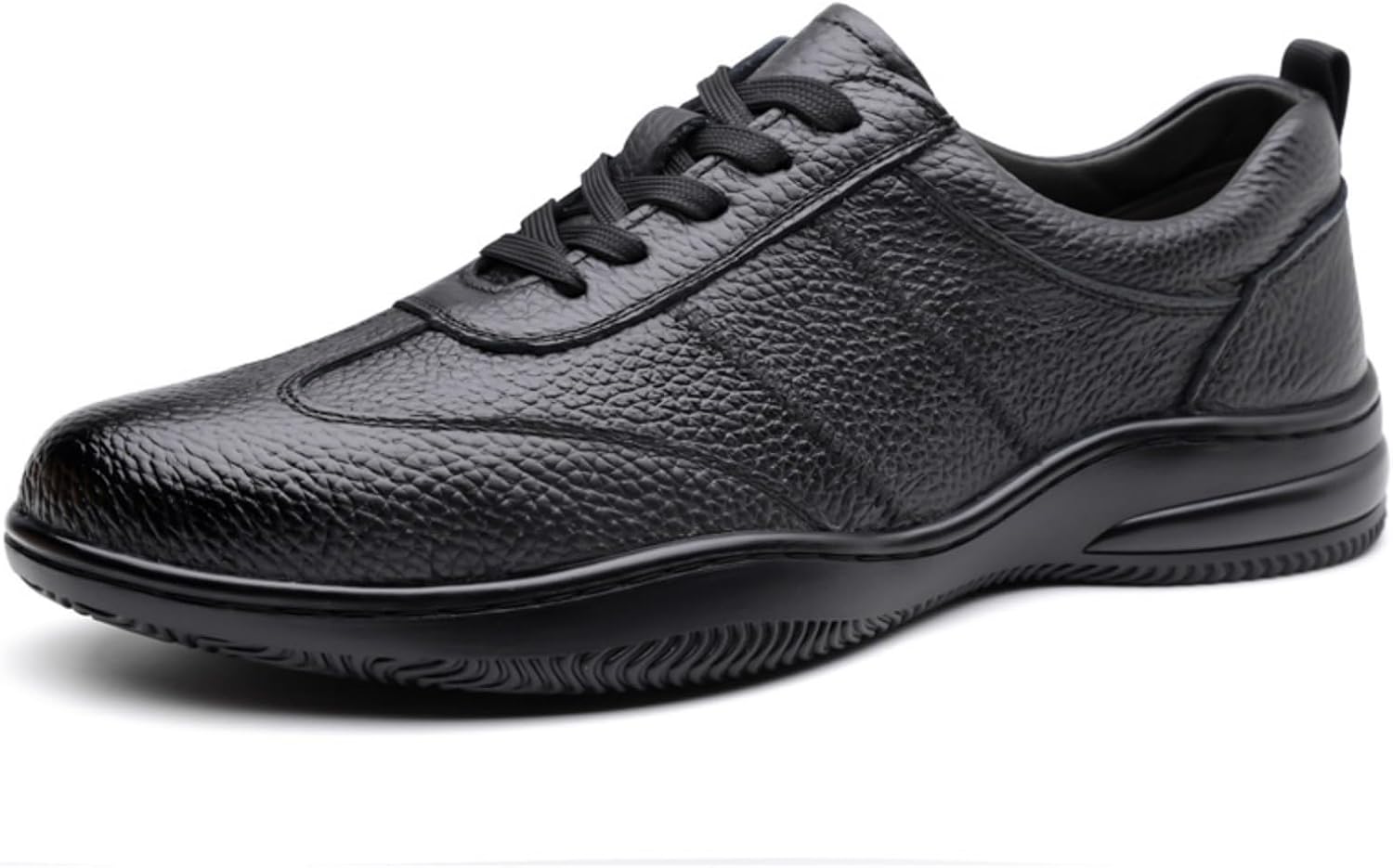 

Мужские повседневные кожаные кроссовки - удобные и стильные для ежедневной носки с аккуратной отделкой и дышащей конструкцией Kelibasi, черный