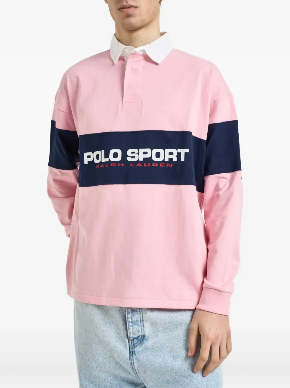 Поло с цветными блоками POLO RALPH LAUREN, розовый