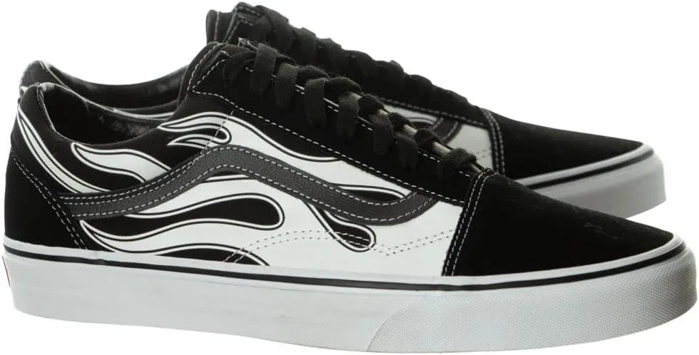 Кроссовки Vans Unisex Old Skool Flame Fashion Trainers, Flame Black White — фото 2