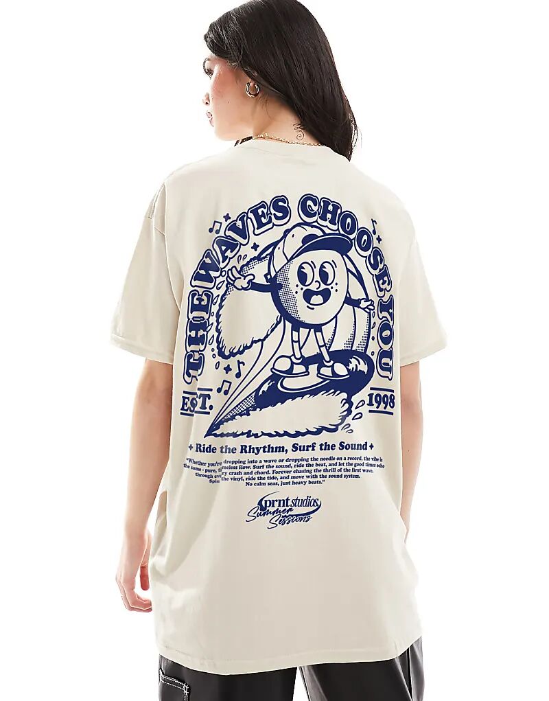 

PRNT Wave Футболка в песочном цвете