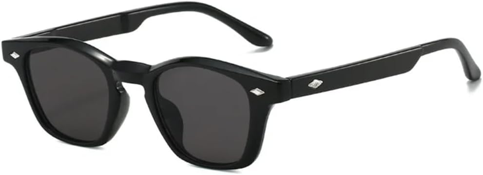 

Модные маленькие круглые солнцезащитные очки для женщин в стиле ретро с прозрачными линзами, пляжные очки с защитой от УФ-излучения UV400, мужские солнцезащитные очки в стиле панк с заклепками TVTBBVV, Black