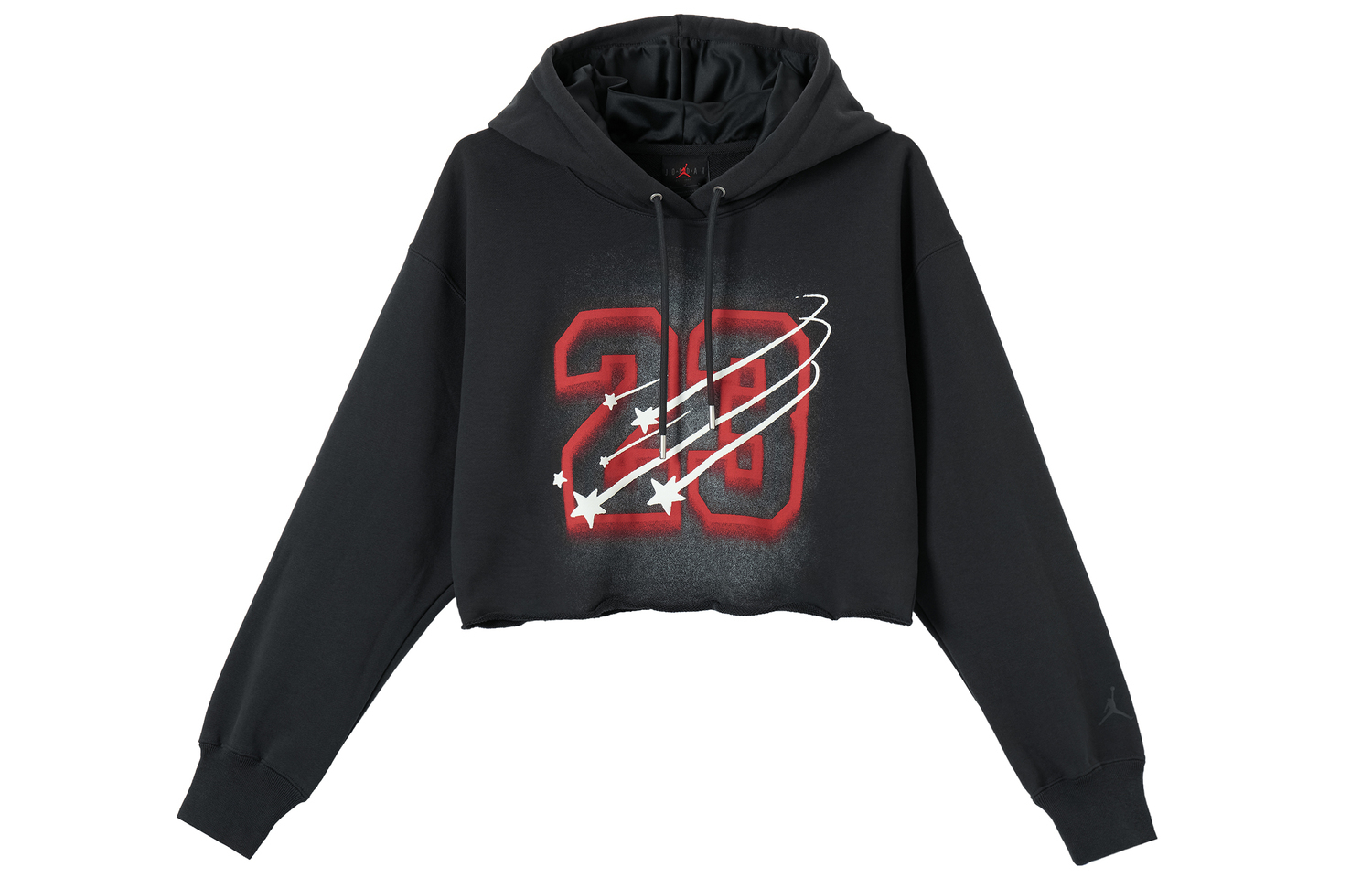 Женская укороченная худи Flight Fleece с атласной подкладкой Jordan, черный